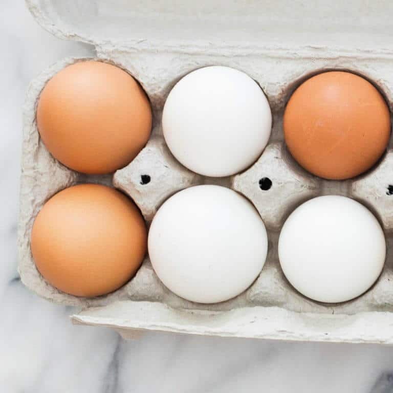 Close up of eggs in a carton