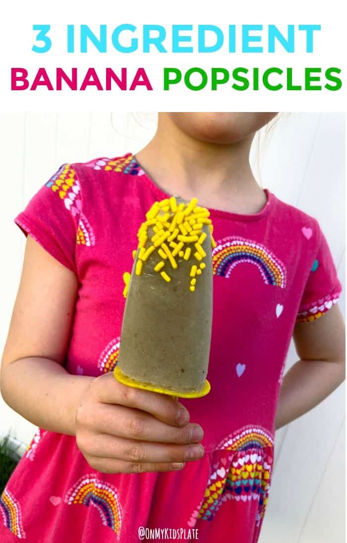 Girl holds banana popsicle