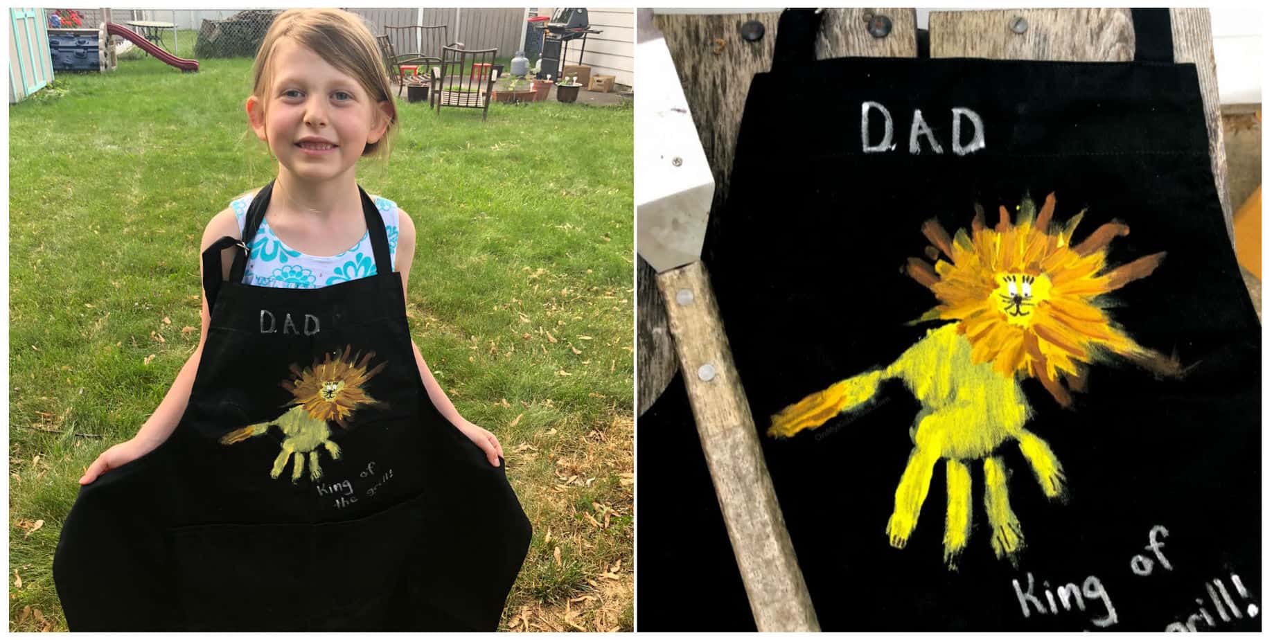 "King Of The Grill" Lion Handprint BBQ Apron