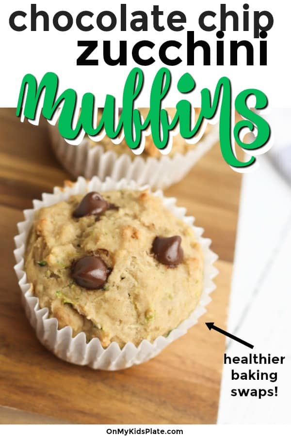 A muffin on a cutting board with text title overlay