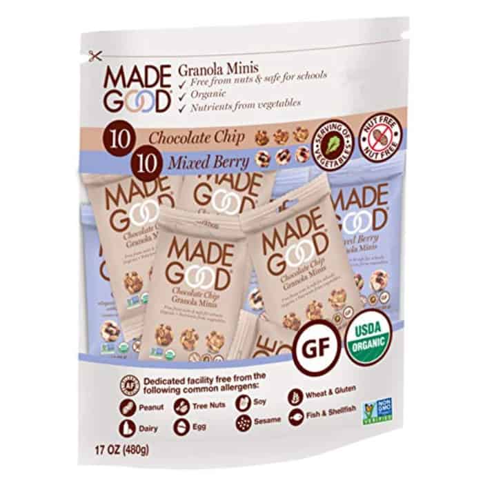 A bag of Made Good brand granola snack bites