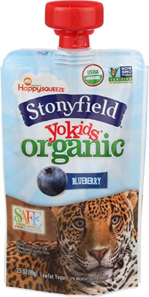 Stonyfield kid\'s yogurt pouches