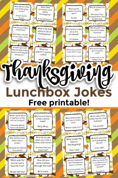 Thanksgiving Lunchbox Jokes- (Free Printable Notes) - On My Kids Plate