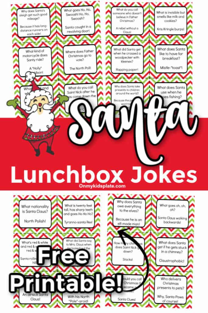 Funny Christmas Jokes- Kid Lunchbox Notes - On My Kids Plate