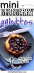 blueberry galette on a plate with a text title overlay