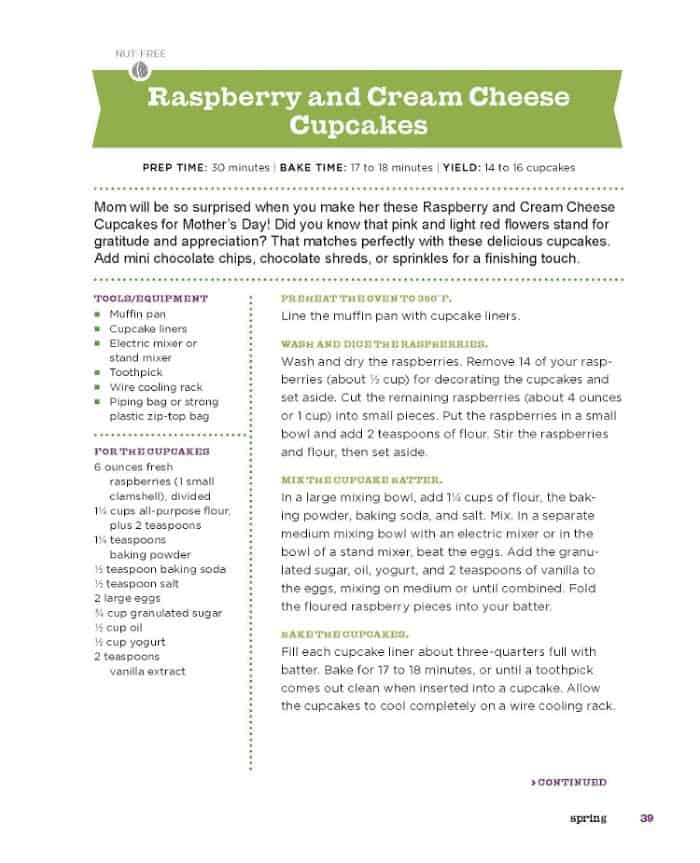 Raspberry cream cheese recipe page 1 from Kid Chef Bakes For The Holidays