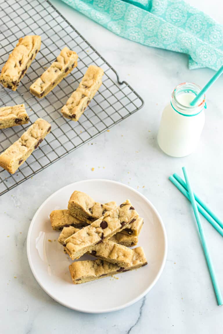 Chewy Chocolate Chip Cookie Sticks - On My Kids Plate