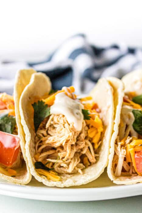 Crockpot Shredded Chicken Tacos - On My Kids Plate