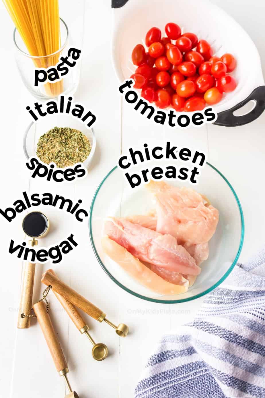 ingredients for bruschetta chicken pasta