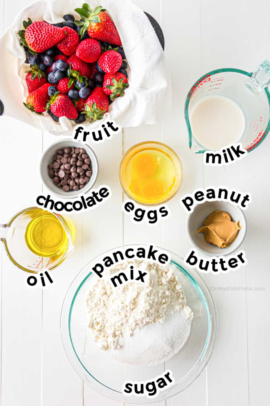Ingredients for pancake mix muffins