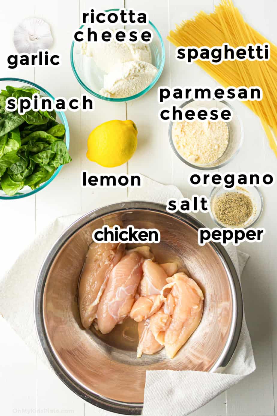 Ingredients for lemon chicken pasta