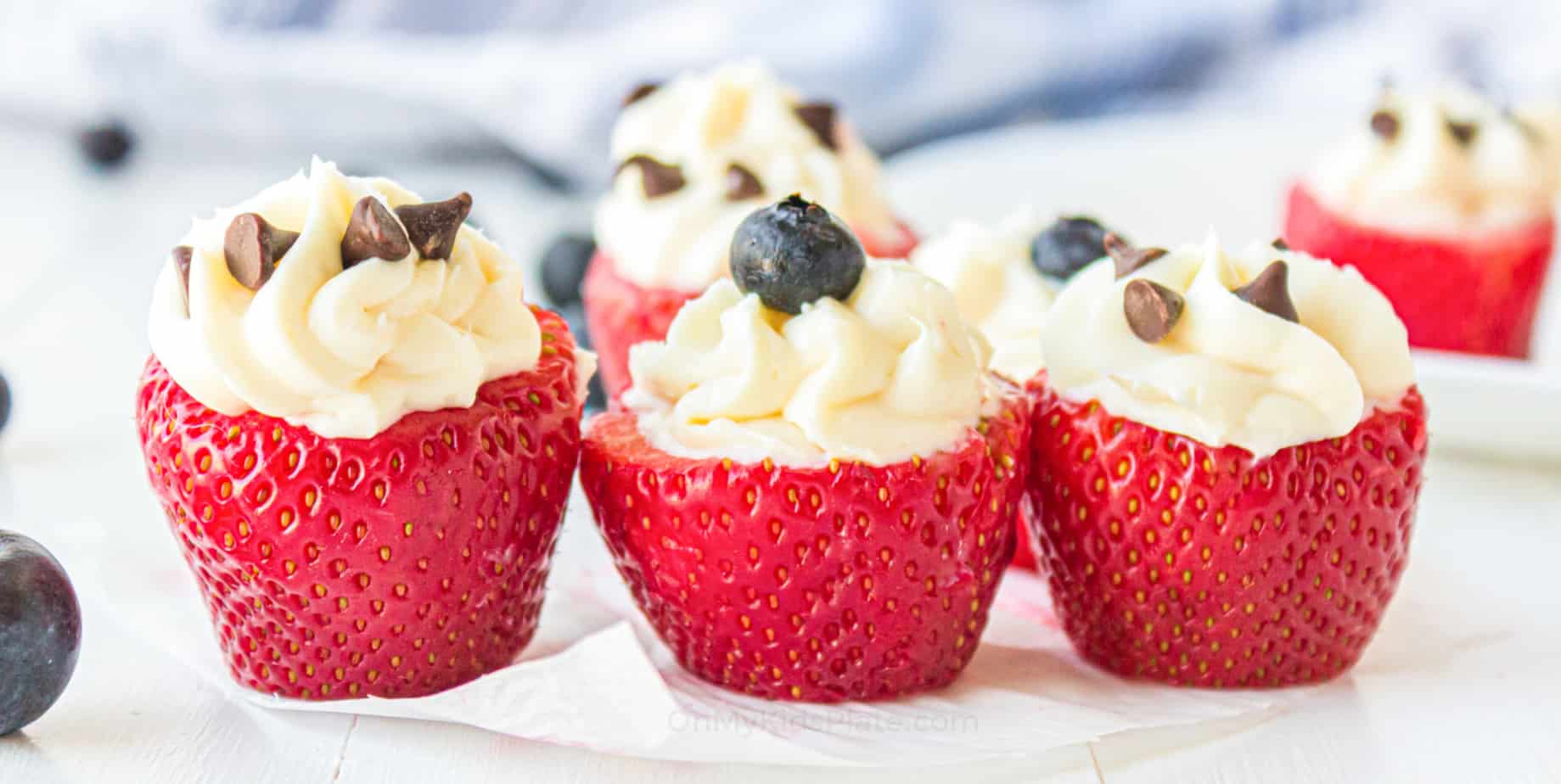 Cheesecake Stuffed Strawberries - On My Kids Plate