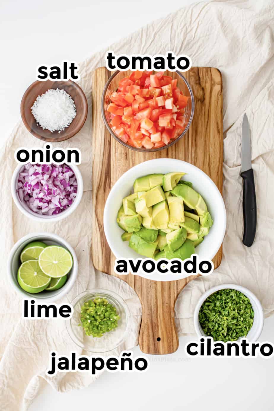 Ingredients for guacamole.