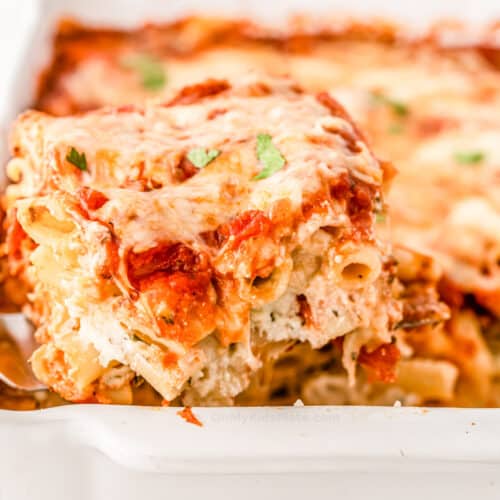 Easy Meatless Baked Ziti Recipe (With Ricotta And Mozzarella) - On My ...