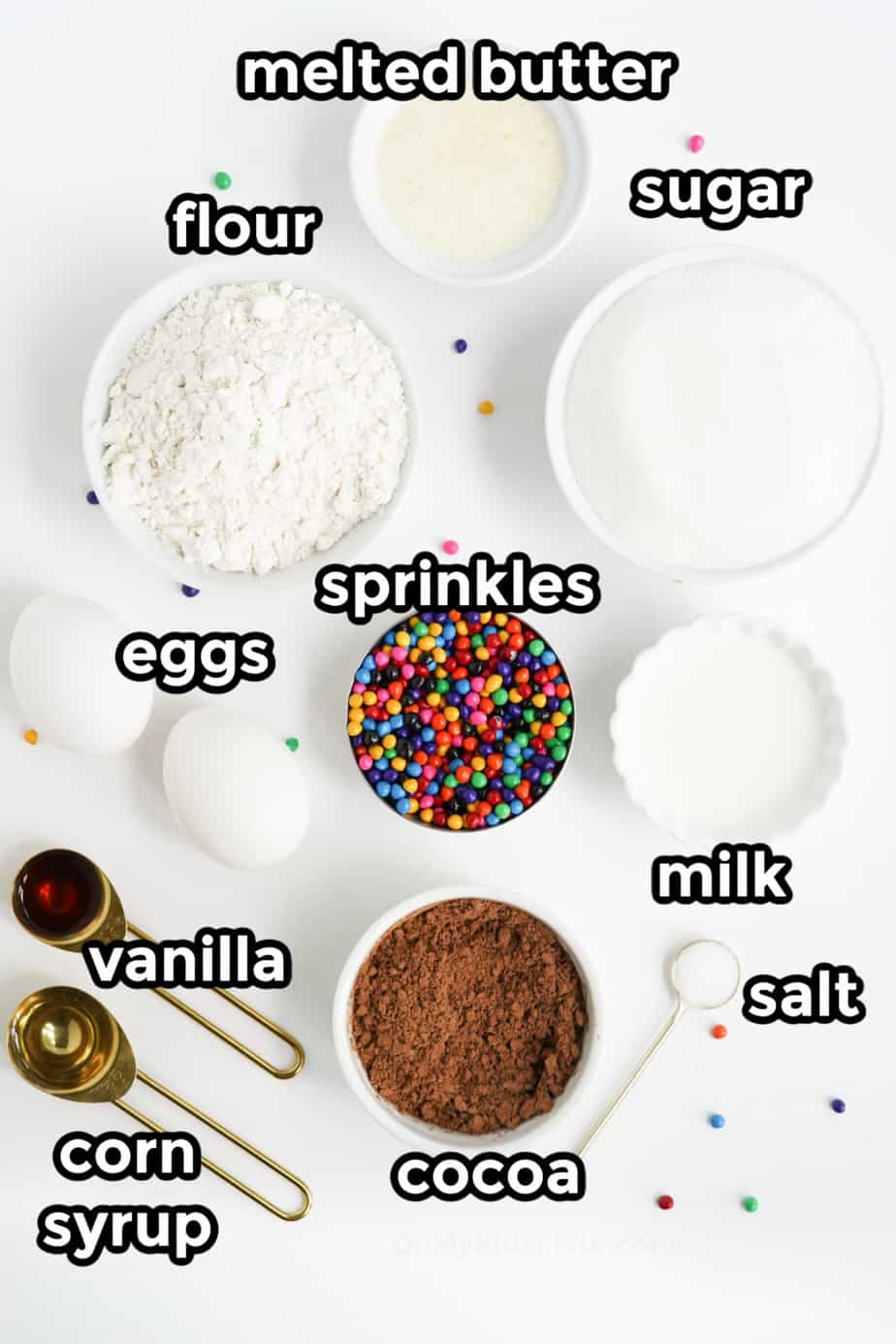 Ingredients for brownie batter