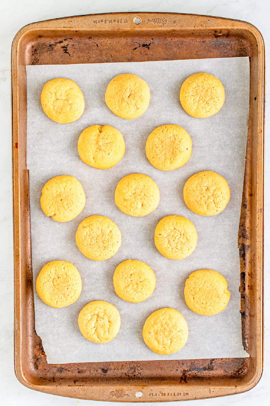 Baked Eggnog Cookies on pan