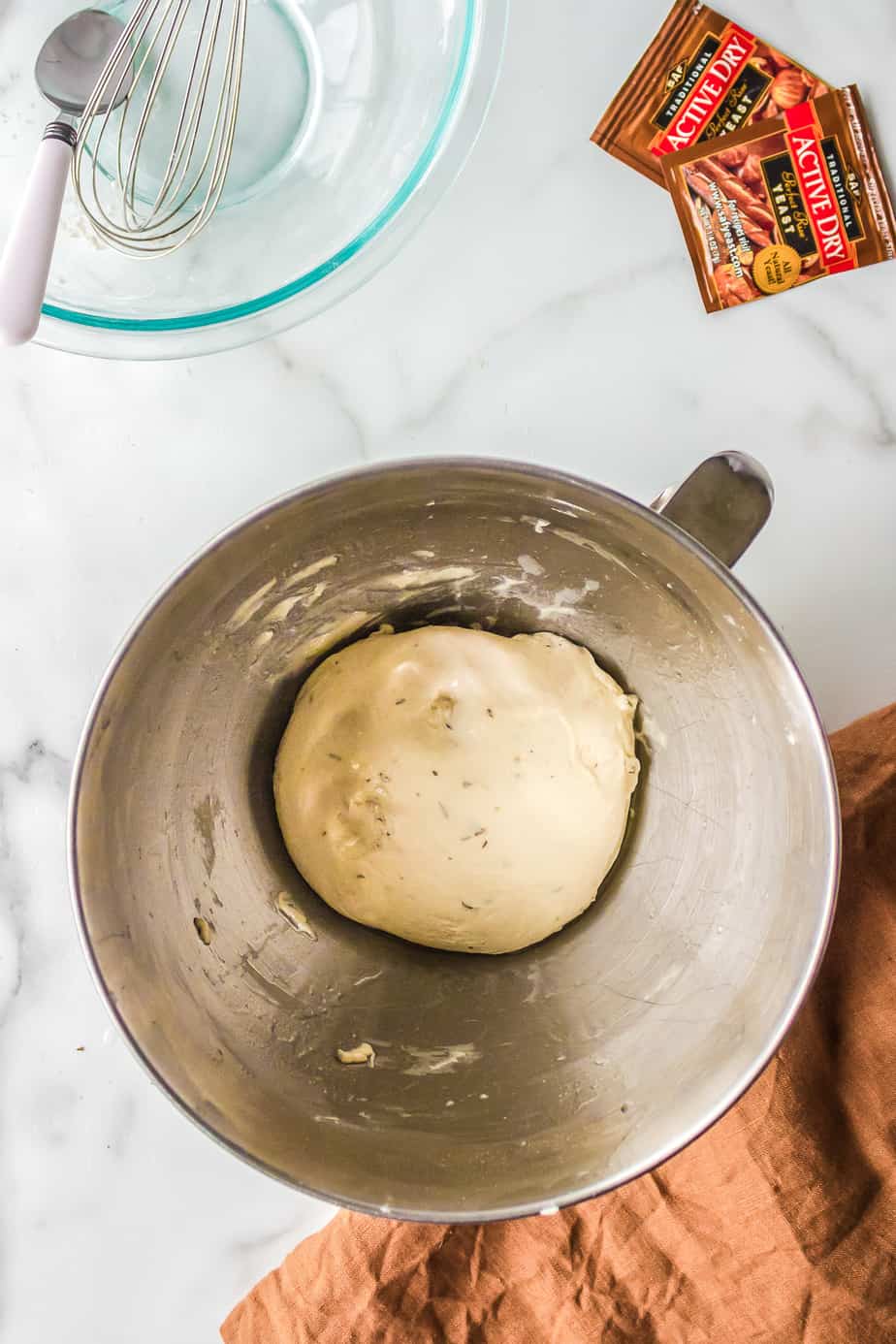 pizza dough after mixing and kneeding