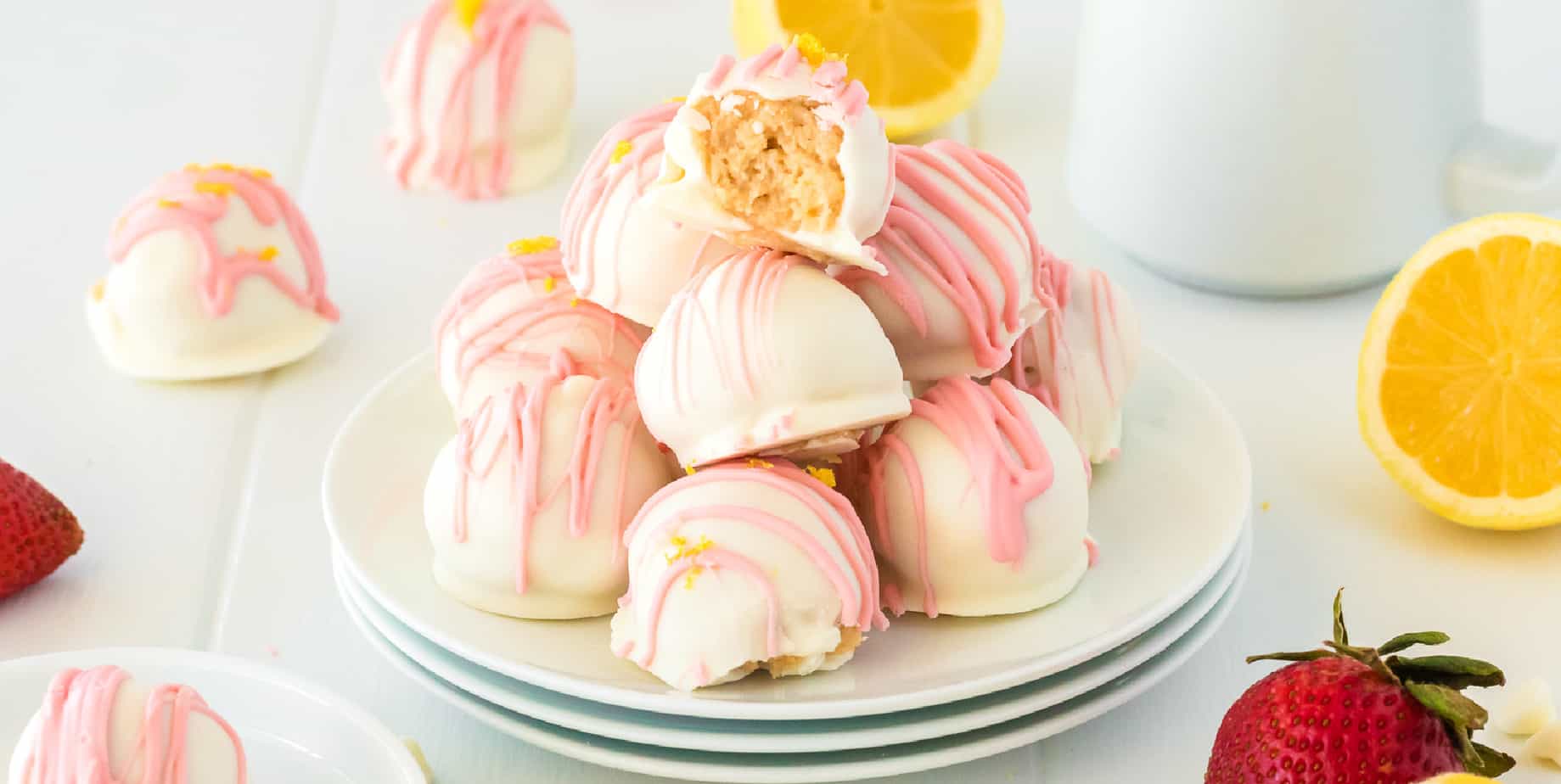 Strawberry Lemonade Truffles (With Golden Oreos) - On My Kids Plate