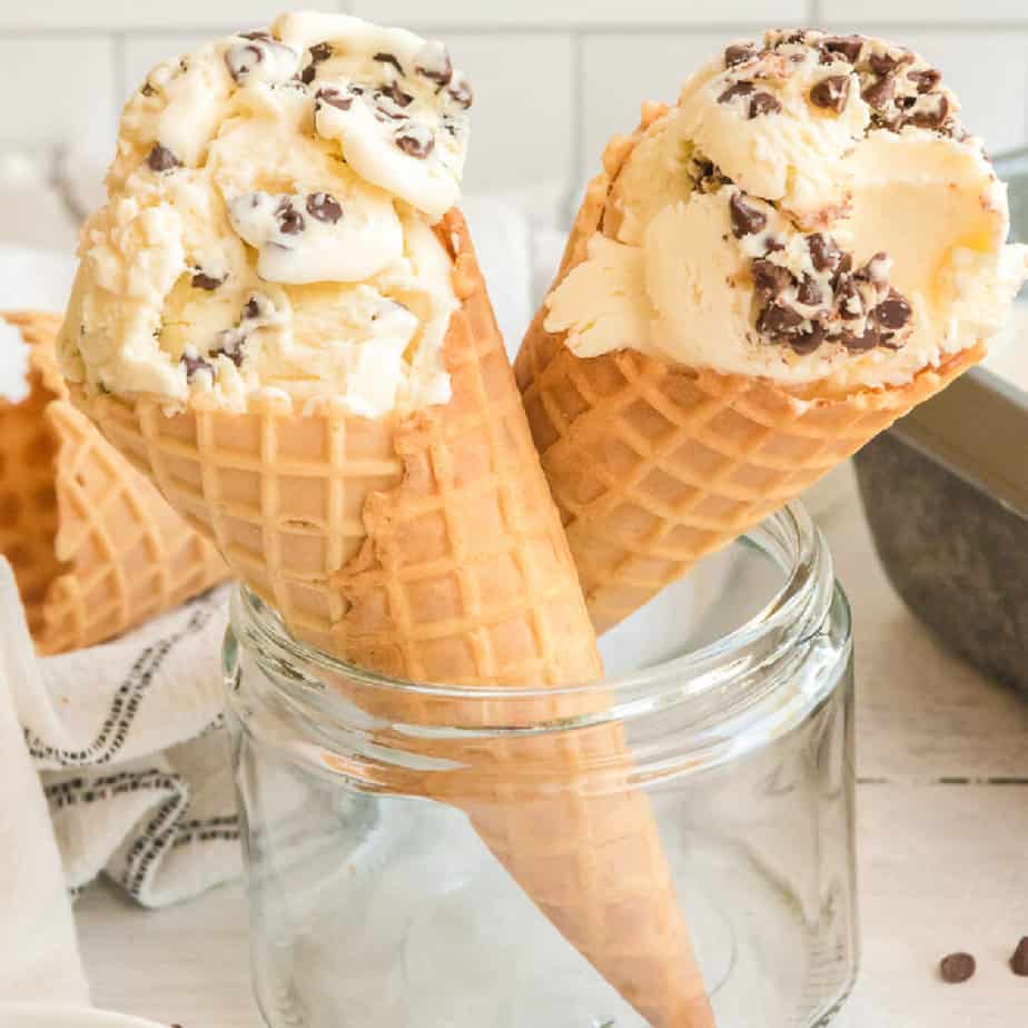 Vanilla Chocolate Chip Ice Cream (no Churn!) - On My Kids Plate