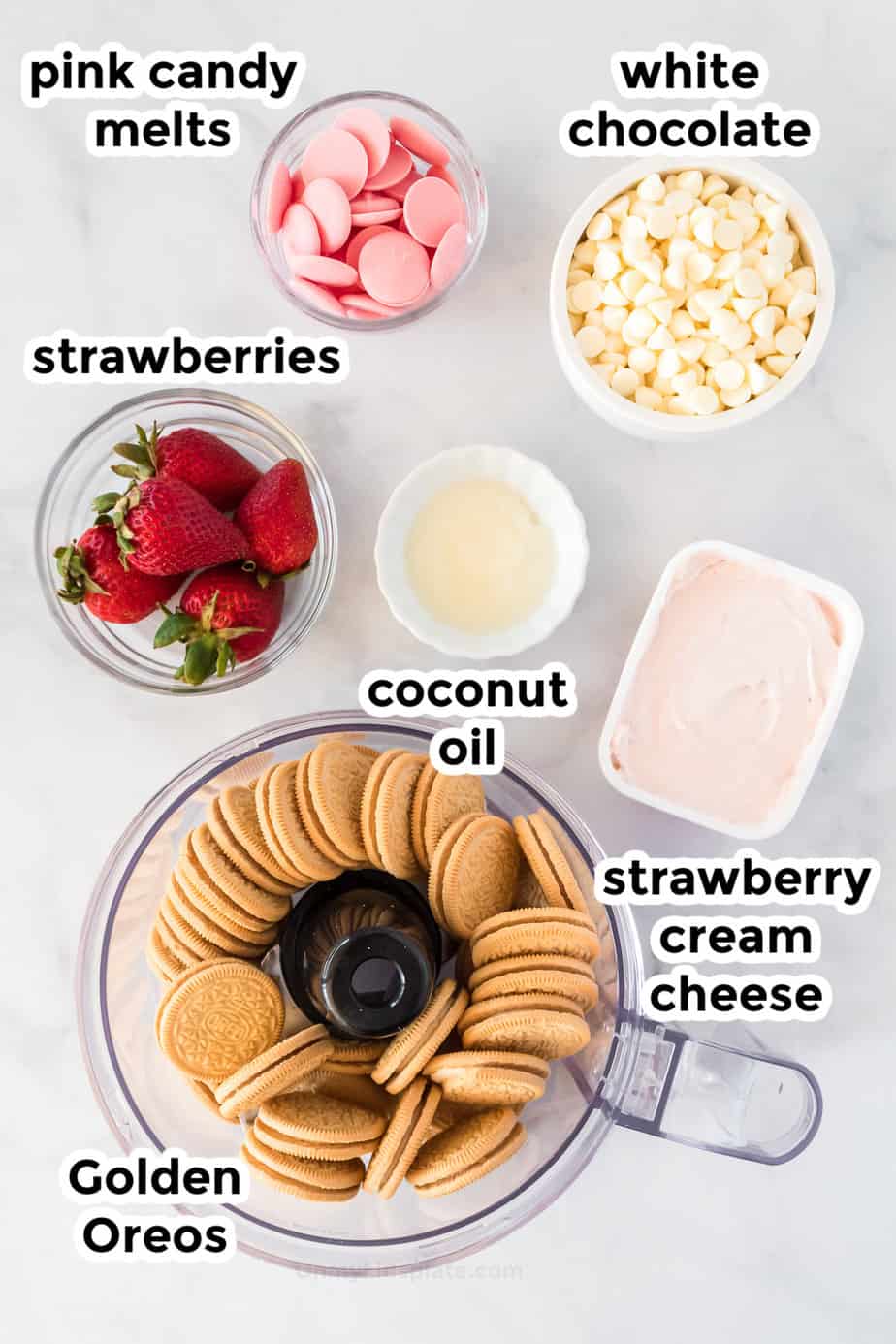 Ingredients for strawberry truffles