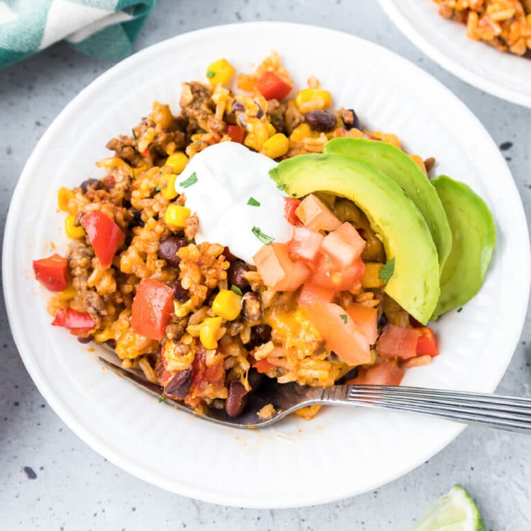 Easy Beef Burrito Bowl (All In One Pot!) - On My Kids Plate