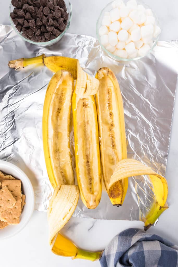 Banana Boats (Easy Campfire Dessert!) - On My Kids Plate