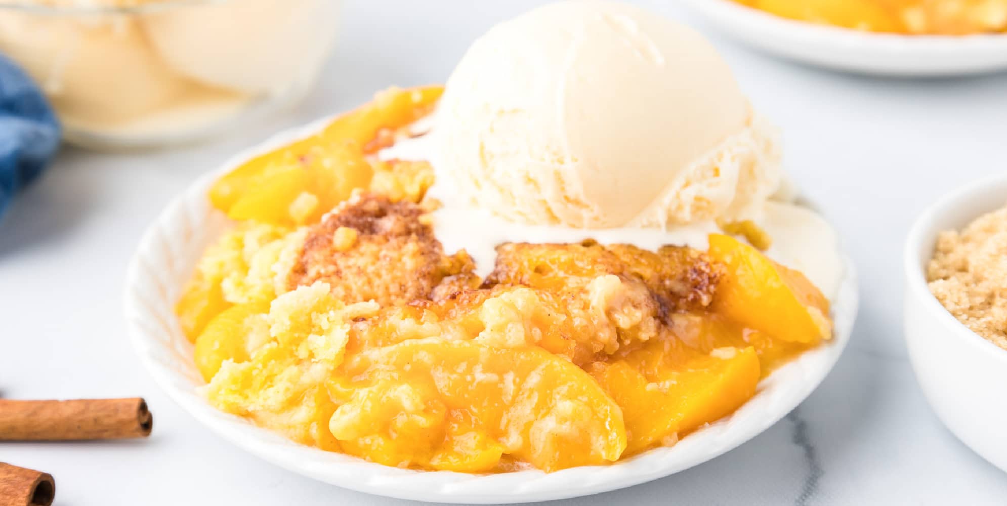 Easy Peach Cobbler With Cake Mix (Peach Dump Cake)