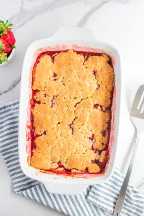 Fresh Strawberry Cobbler - On My Kids Plate