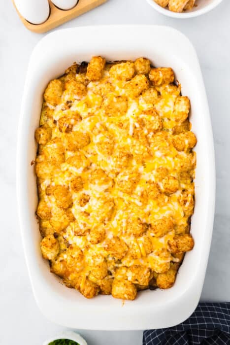 Tater Tot Sausage Breakfast Casserole - On My Kids Plate