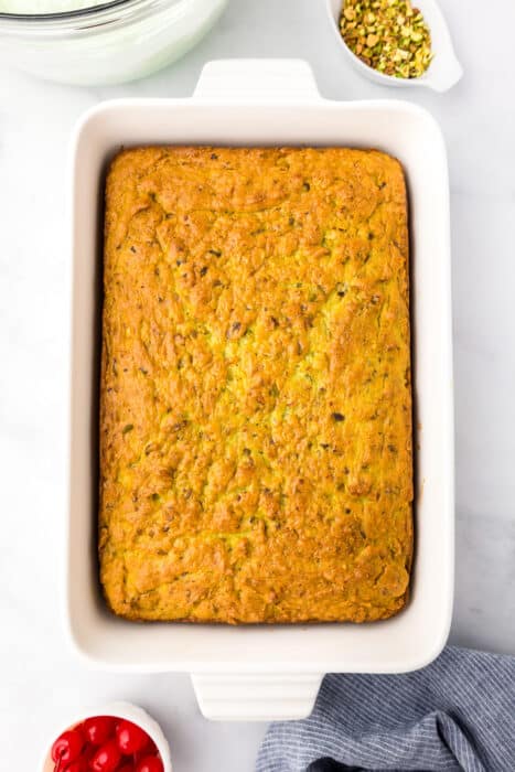 Pistachio Pudding Cake (Watergate Cake) - On My Kids Plate