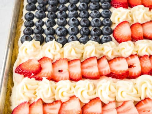 Flag Fruit Pizza - On My Kids Plate