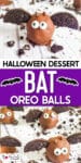 A single chocolate oreo ball bat on top of a second image of multiple chocolate oreo ball bats with title text between the images.