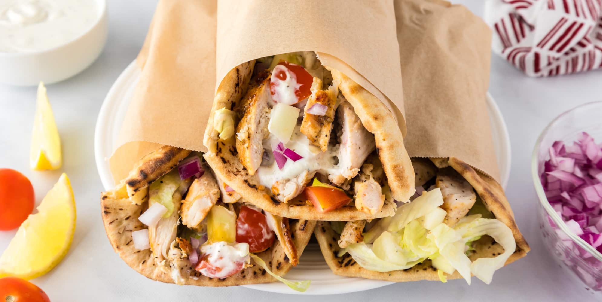 20 Meals and Summer Dinner Ideas With Recipes greek chicken wraps wide